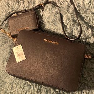 Michael Kors black crossbody with matching wallet NWT
